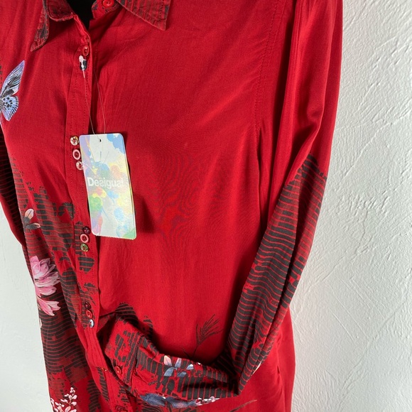 Desigual Long Sleeve Button Front Cam - Picture 6 of 12